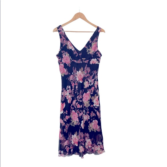 🌺 Romantic floral sleeveless dress size 13 - Picture 2 of 9